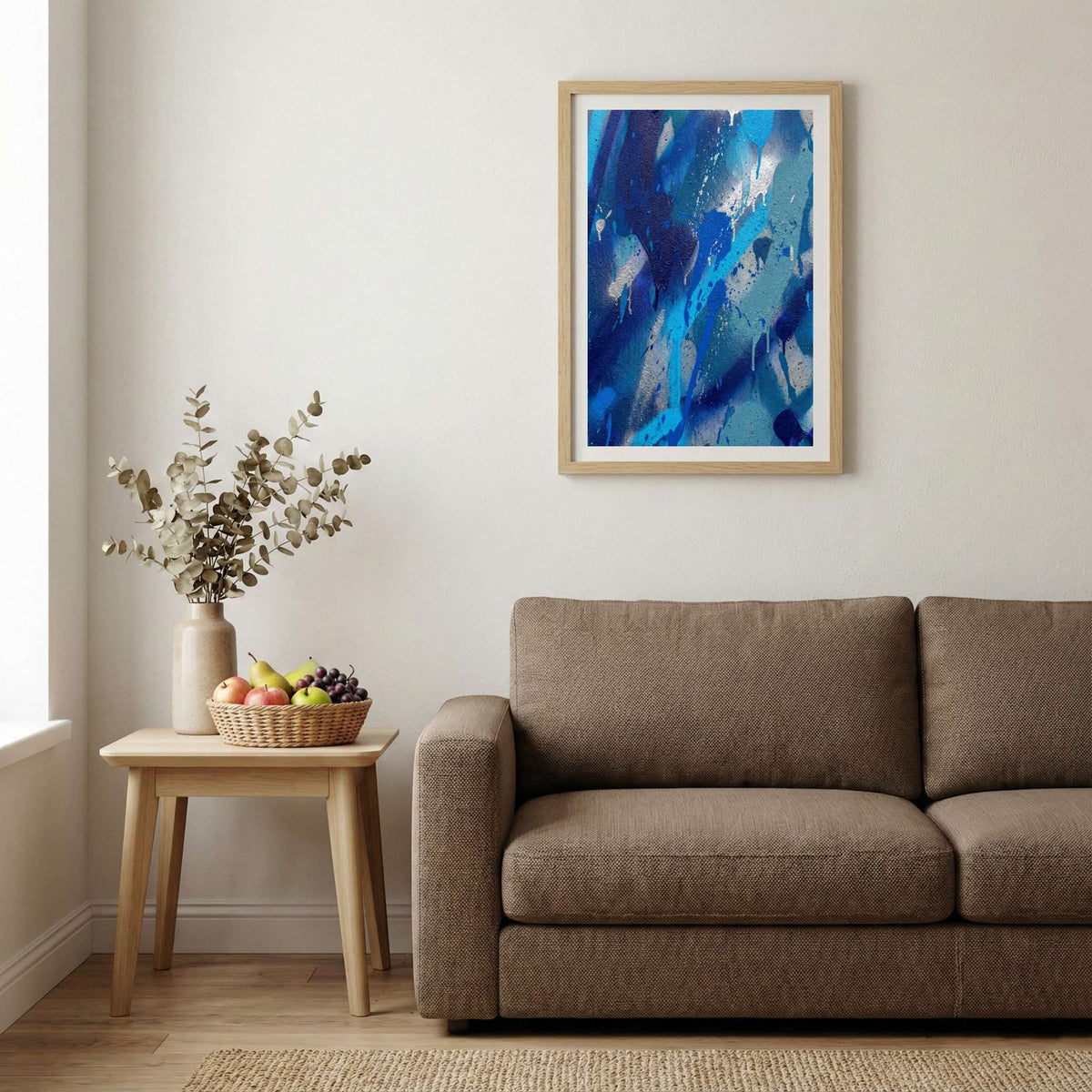 Blue Abstract Brushstrokes canvas wall art — alternate b view