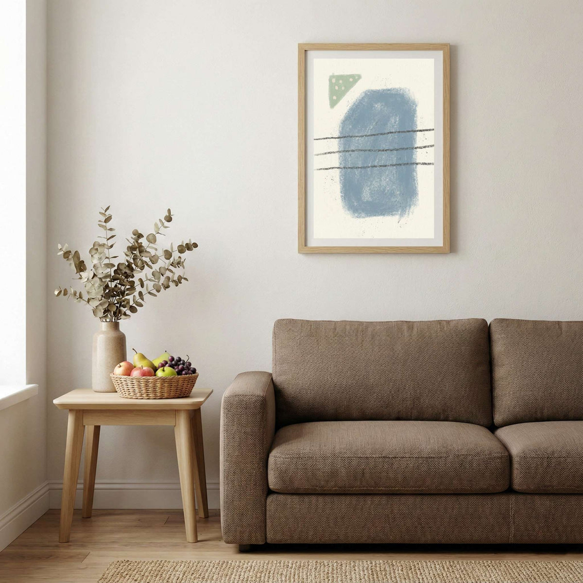 Blue Sage Minimal Abstract canvas wall art — alternate b view