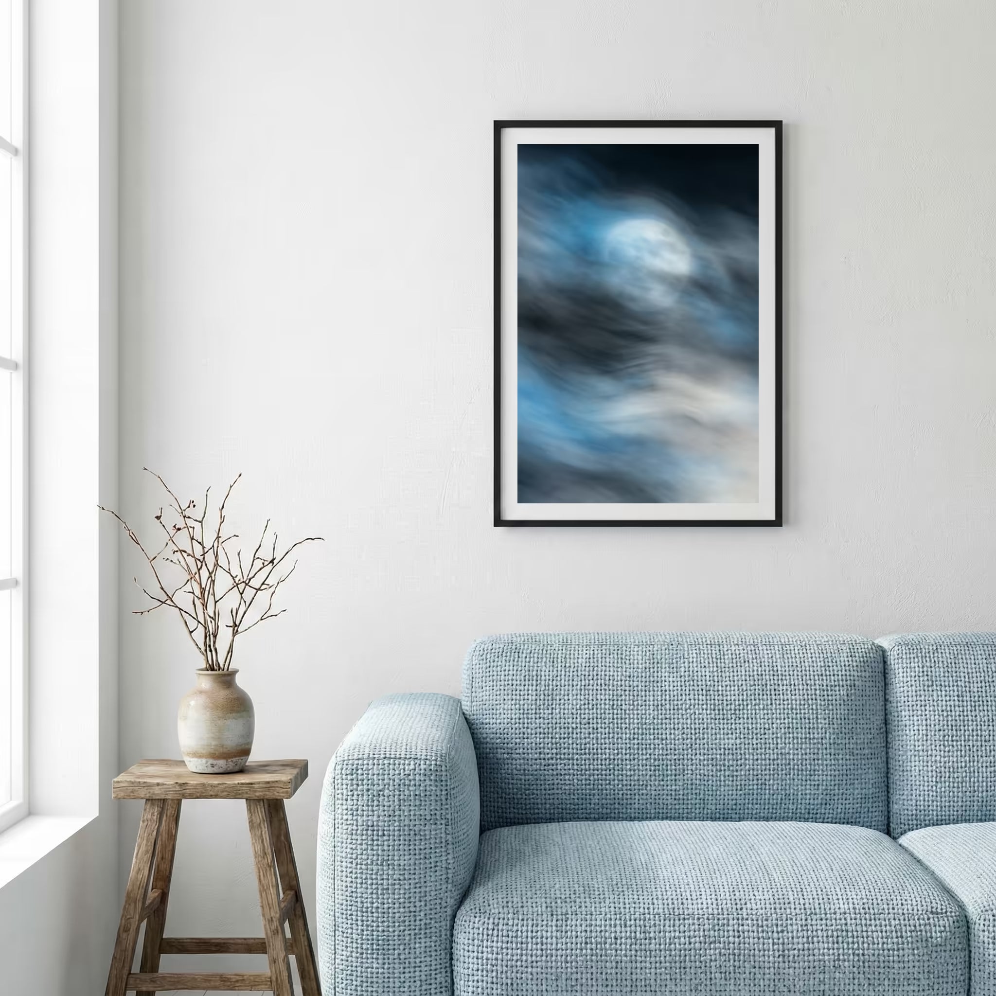 Blue Motion Abstract canvas wall art — alternate a view
