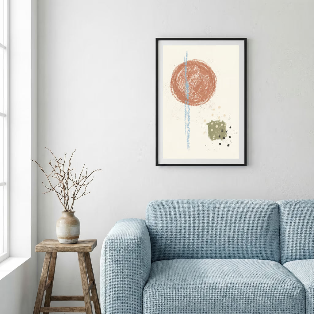 Terracotta Gold Botanical Abstract canvas wall art — alternate a view