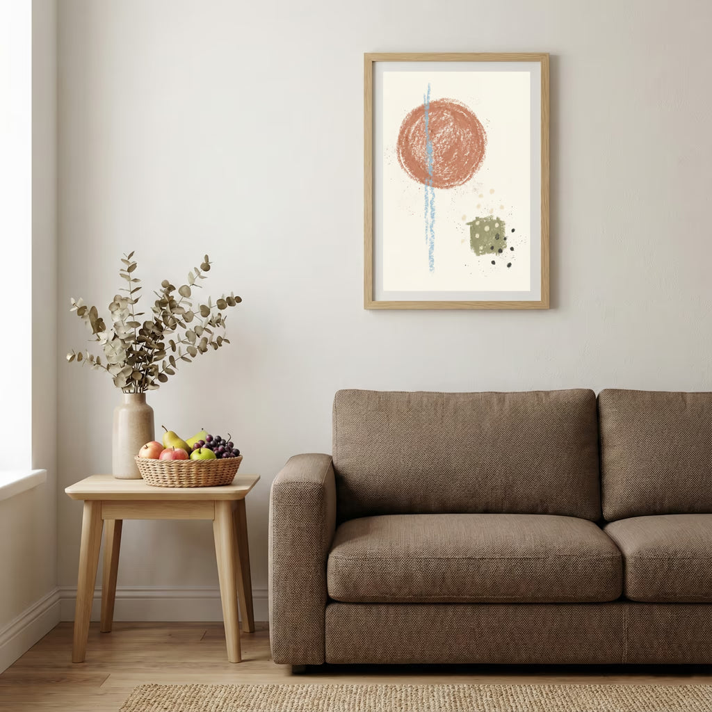 Terracotta Gold Botanical Abstract canvas wall art — alternate b view