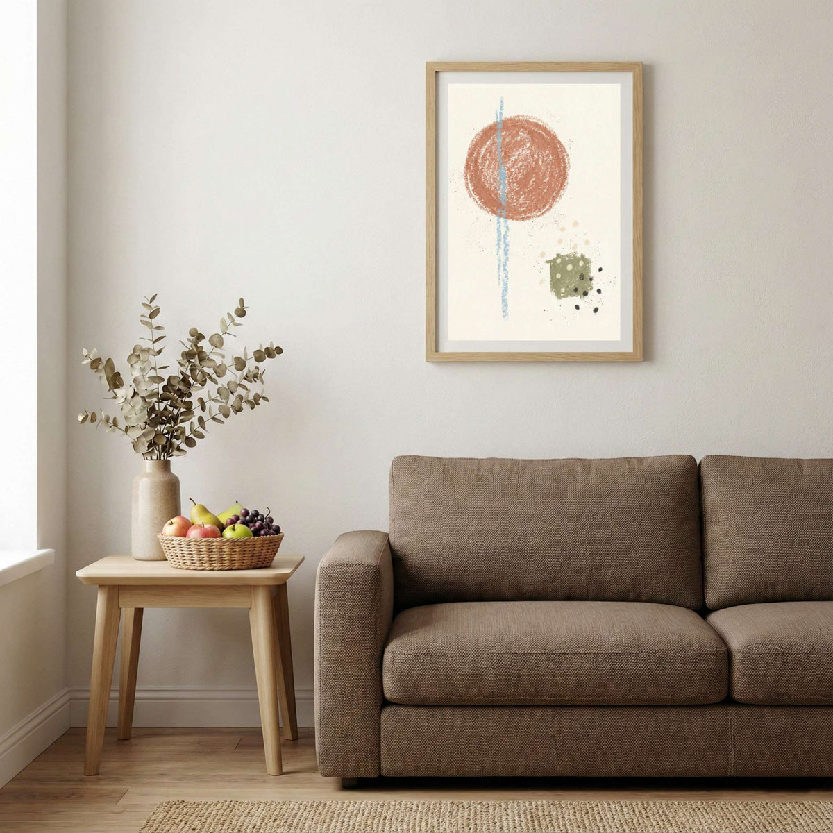 Terracotta Gold Botanical Abstract canvas wall art — alternate b view