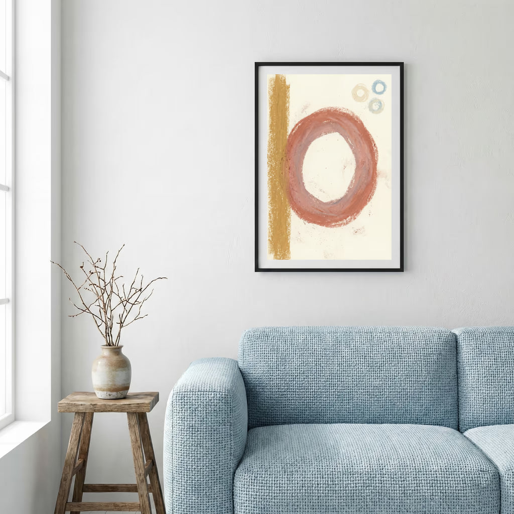 Terracotta Gold Ring Abstract canvas wall art — alternate a view