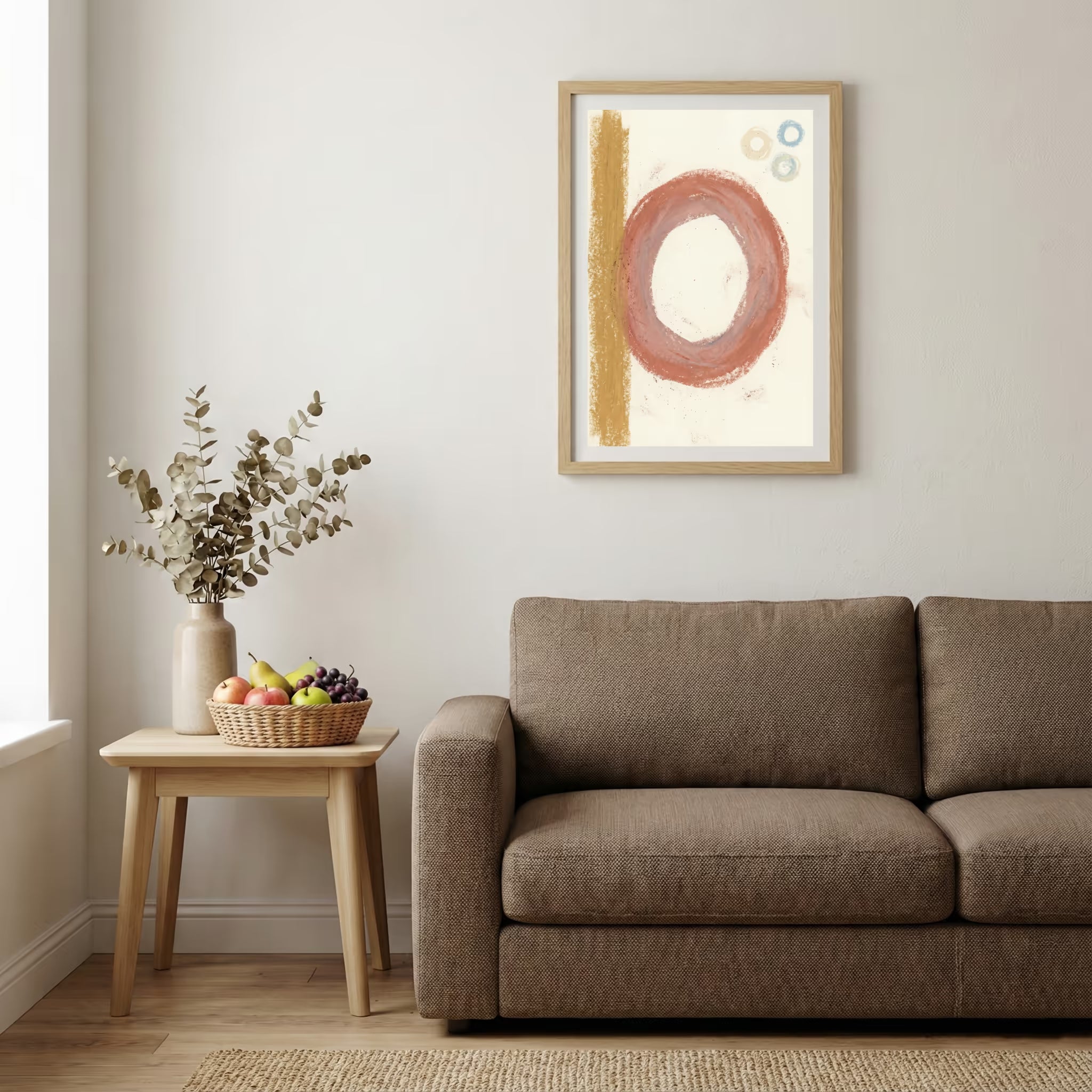 Terracotta Gold Ring Abstract canvas wall art — alternate b view
