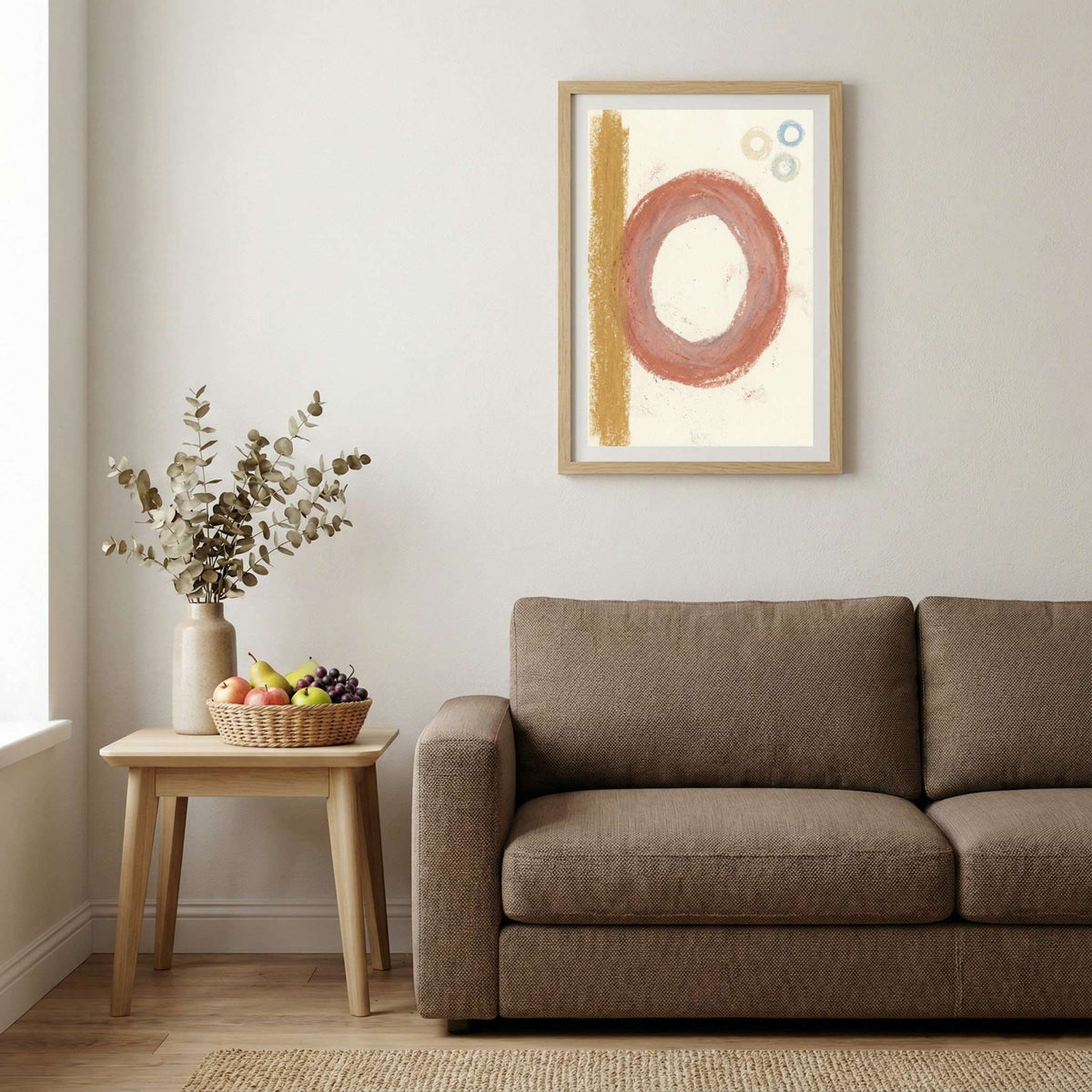 Terracotta Gold Ring Abstract canvas wall art — alternate b view