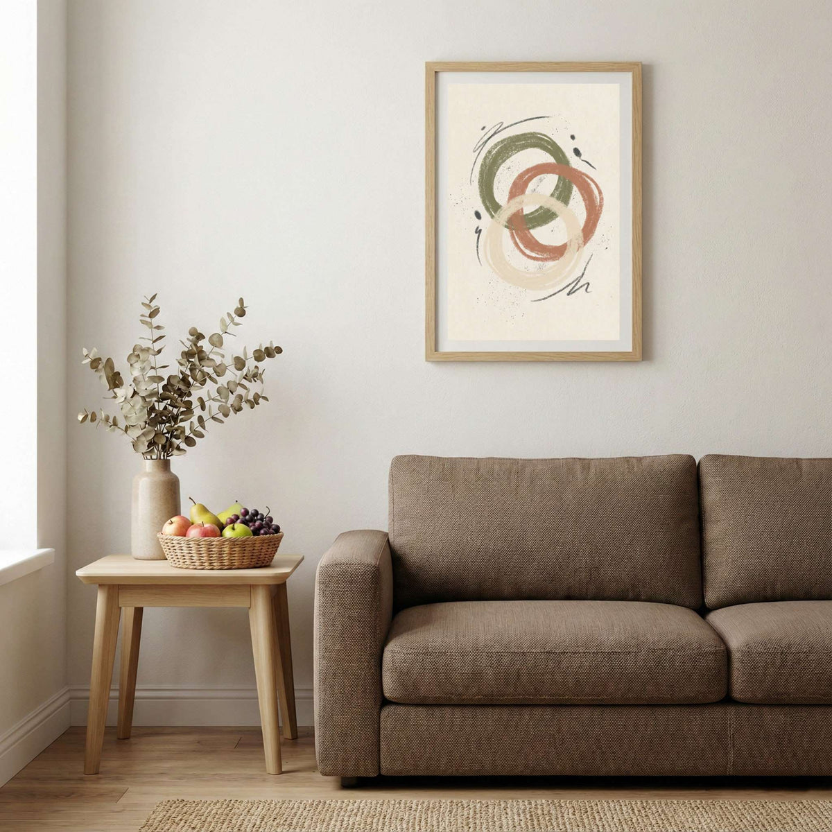 Sage Terracotta Interlocking Abstract canvas wall art — alternate b view