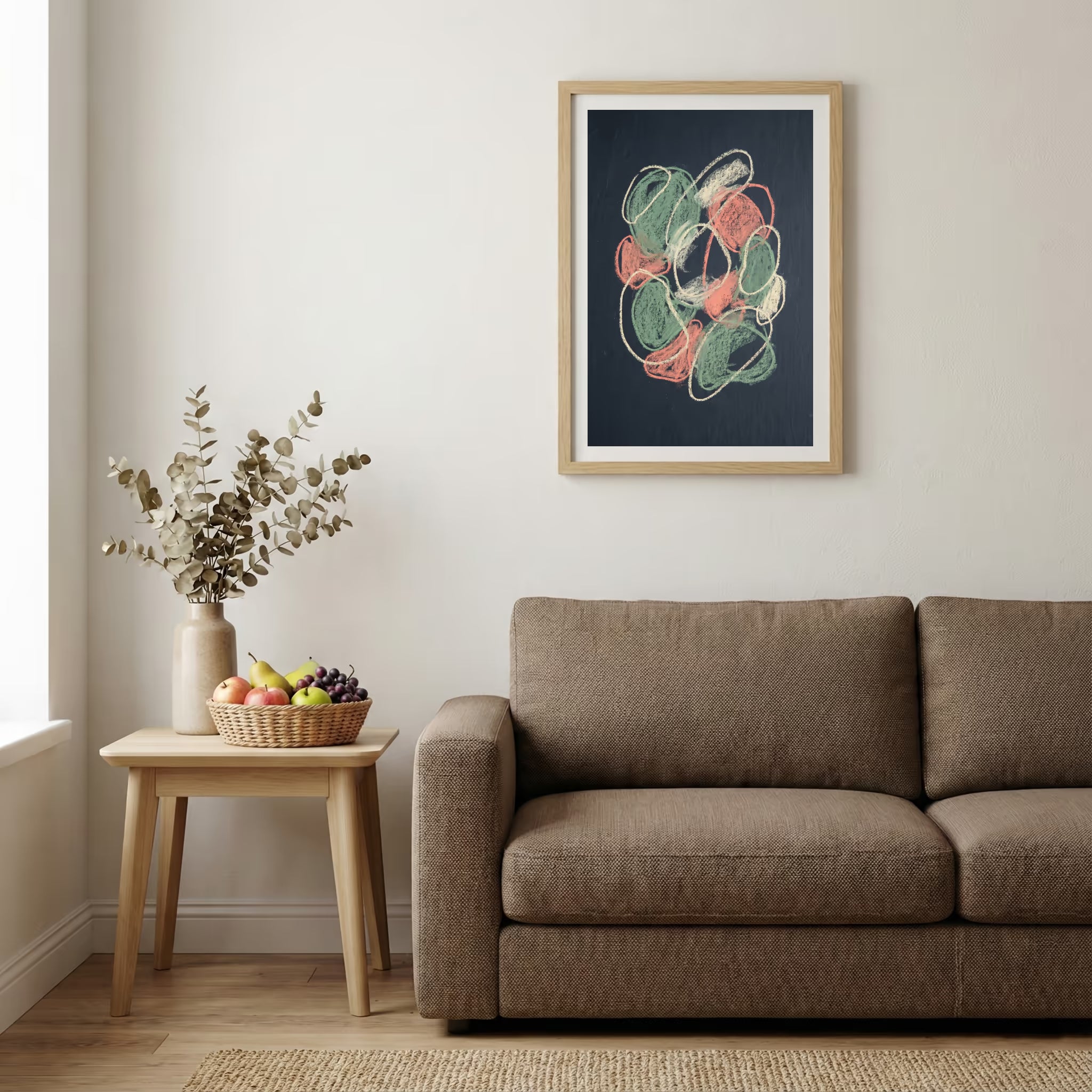 Black Floral Abstract canvas wall art — alternate b view