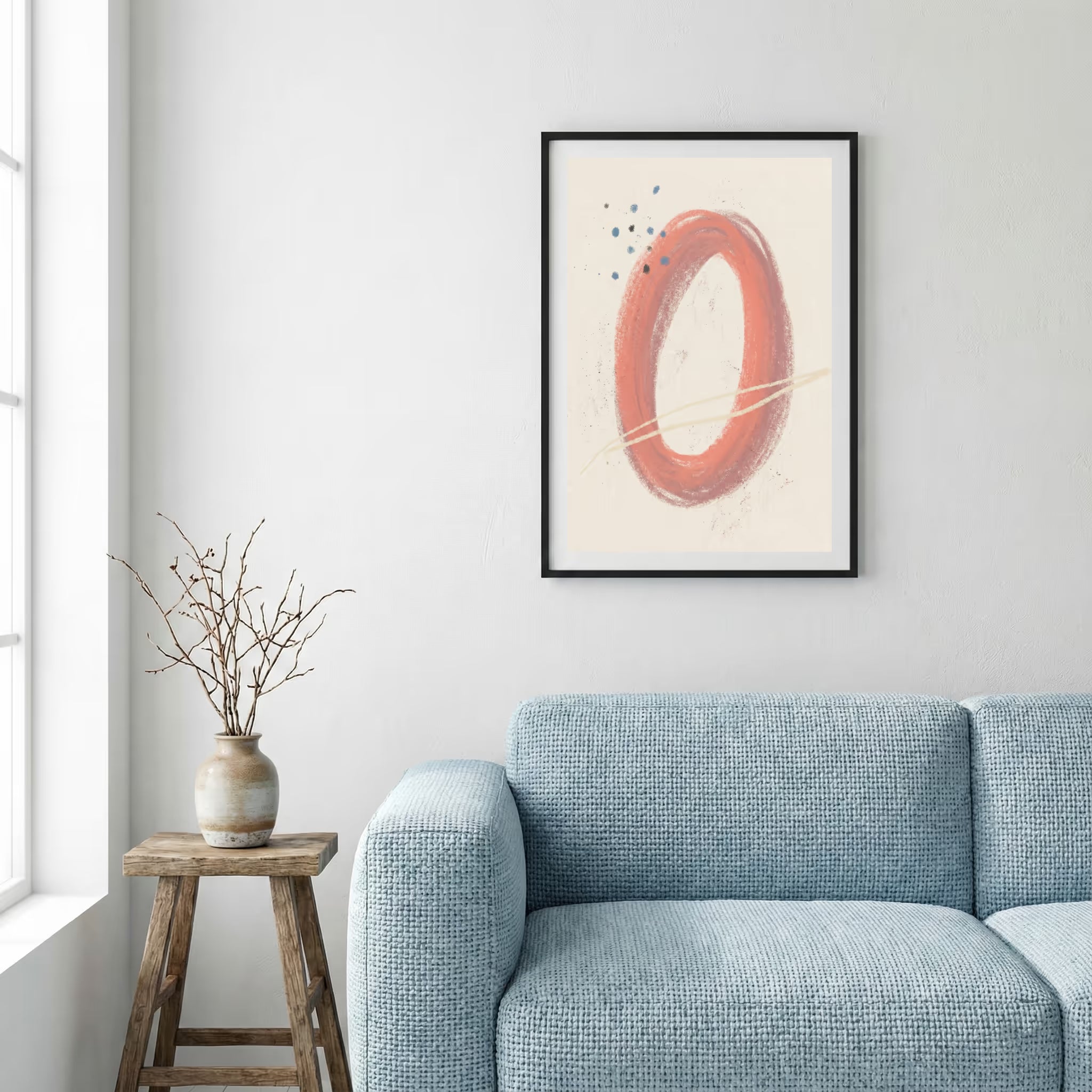 Terracotta Minimal Ring Abstract canvas wall art — alternate a view
