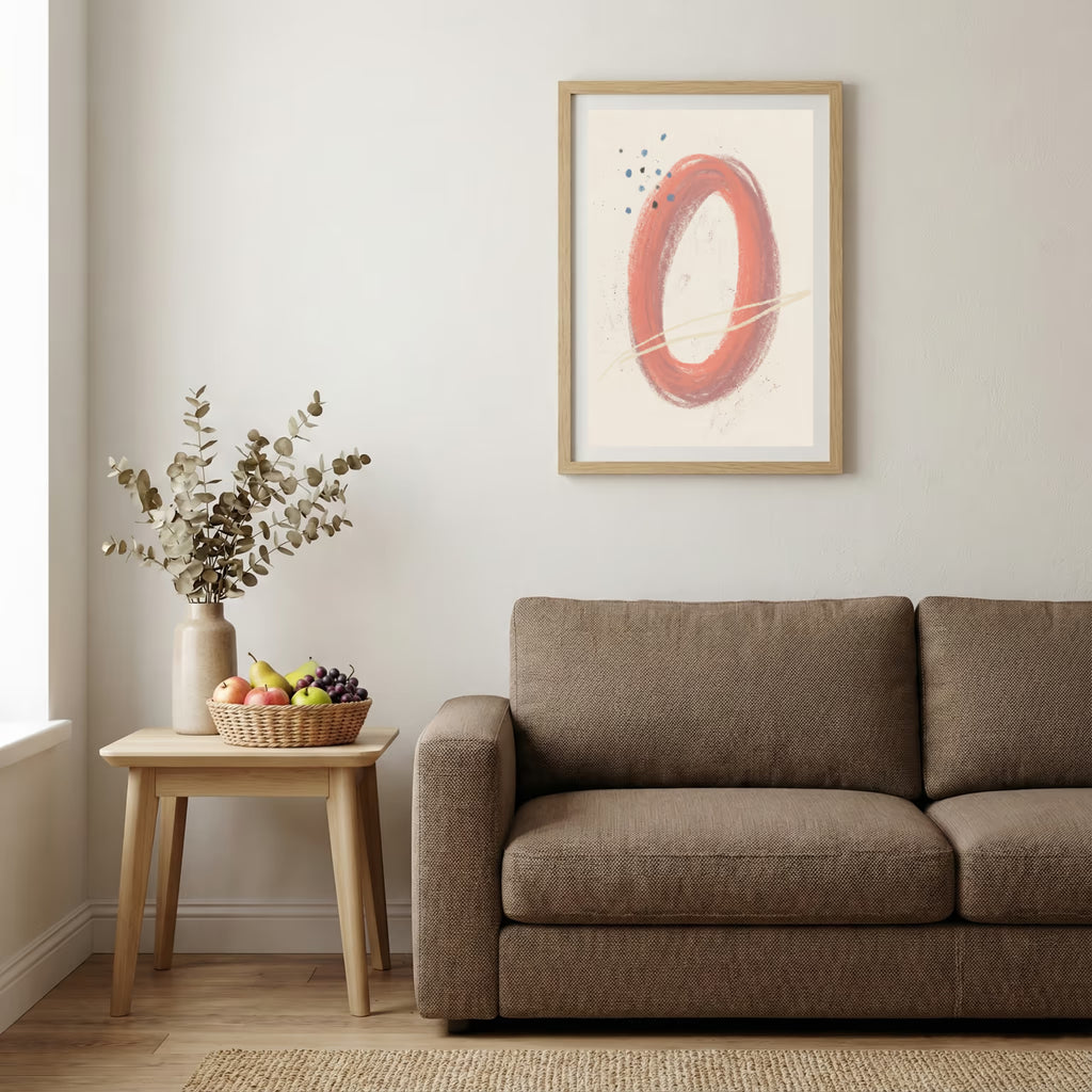 Terracotta Minimal Ring Abstract canvas wall art — alternate b view