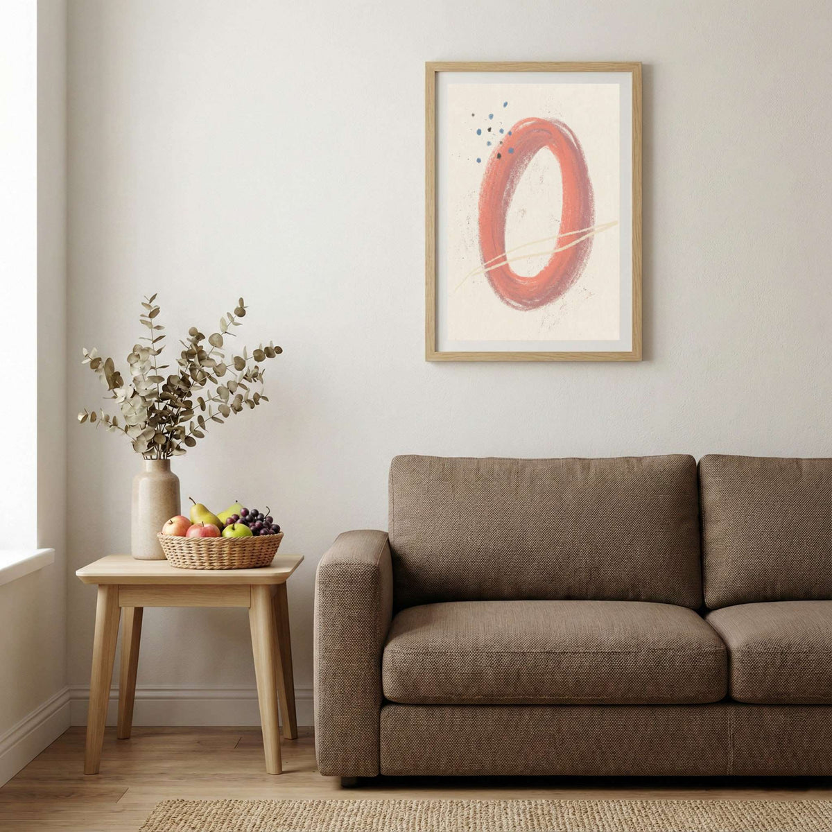 Terracotta Minimal Ring Abstract canvas wall art — alternate b view