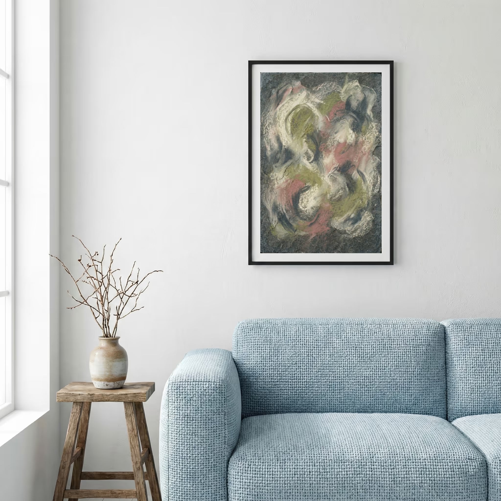 Dark Floral Abstract canvas wall art — alternate a view