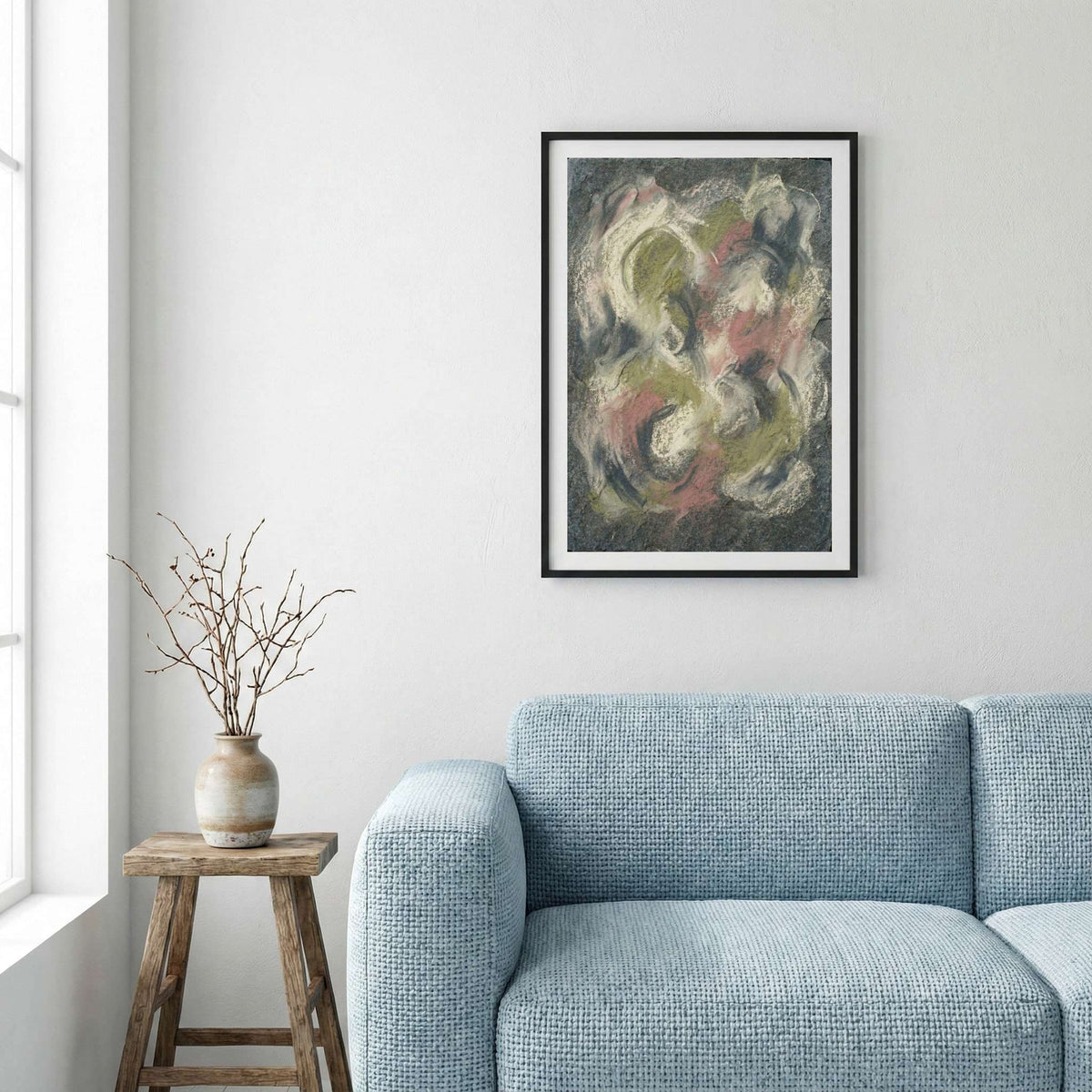 Dark Floral Abstract canvas wall art — alternate a view