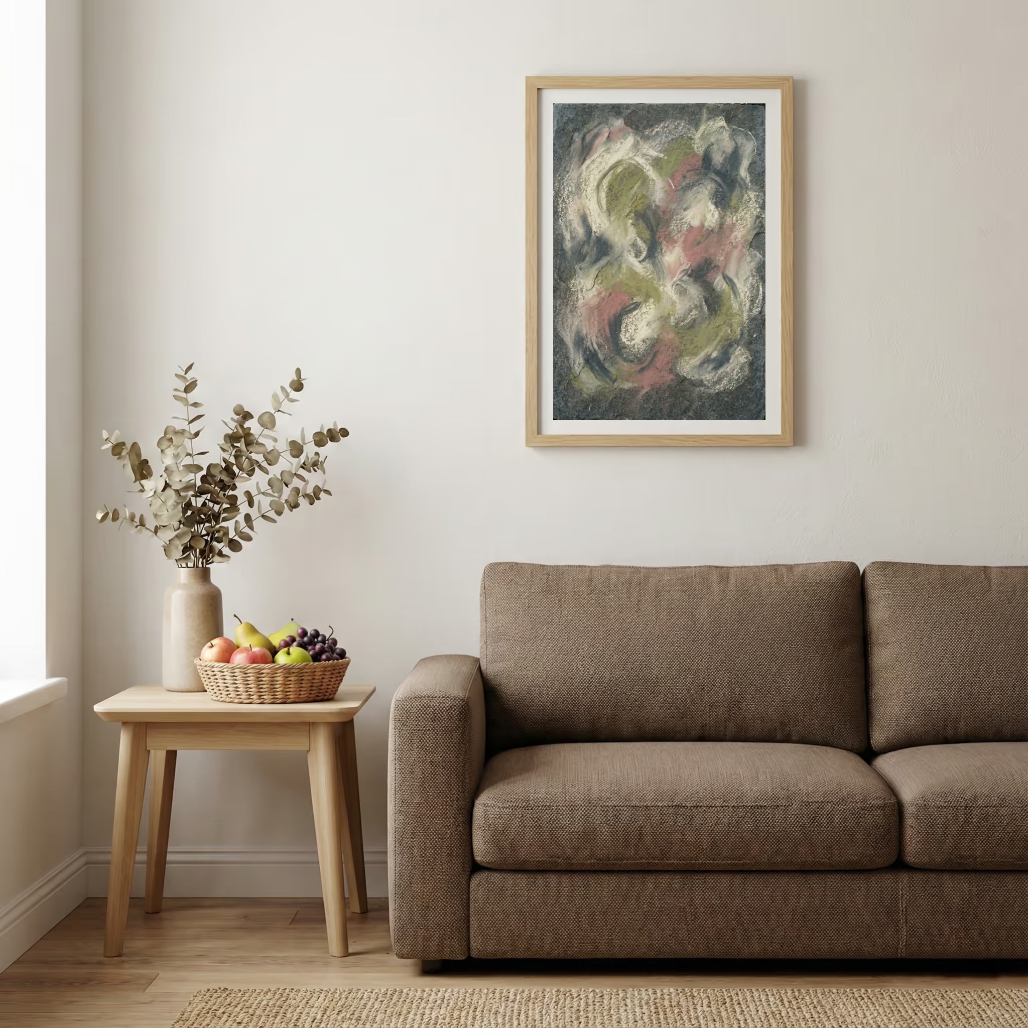 Dark Floral Abstract canvas wall art — alternate b view