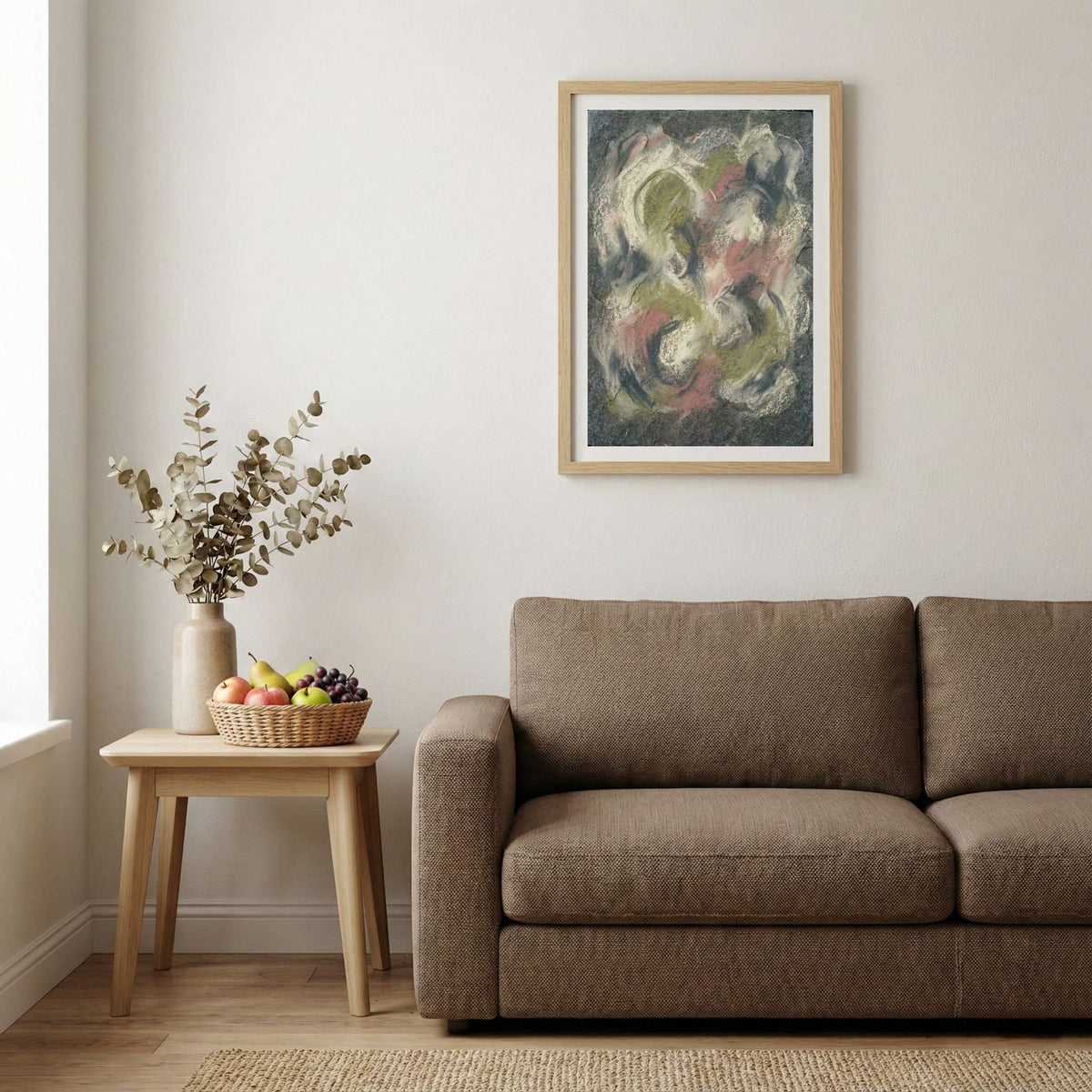 Dark Floral Abstract canvas wall art — alternate b view