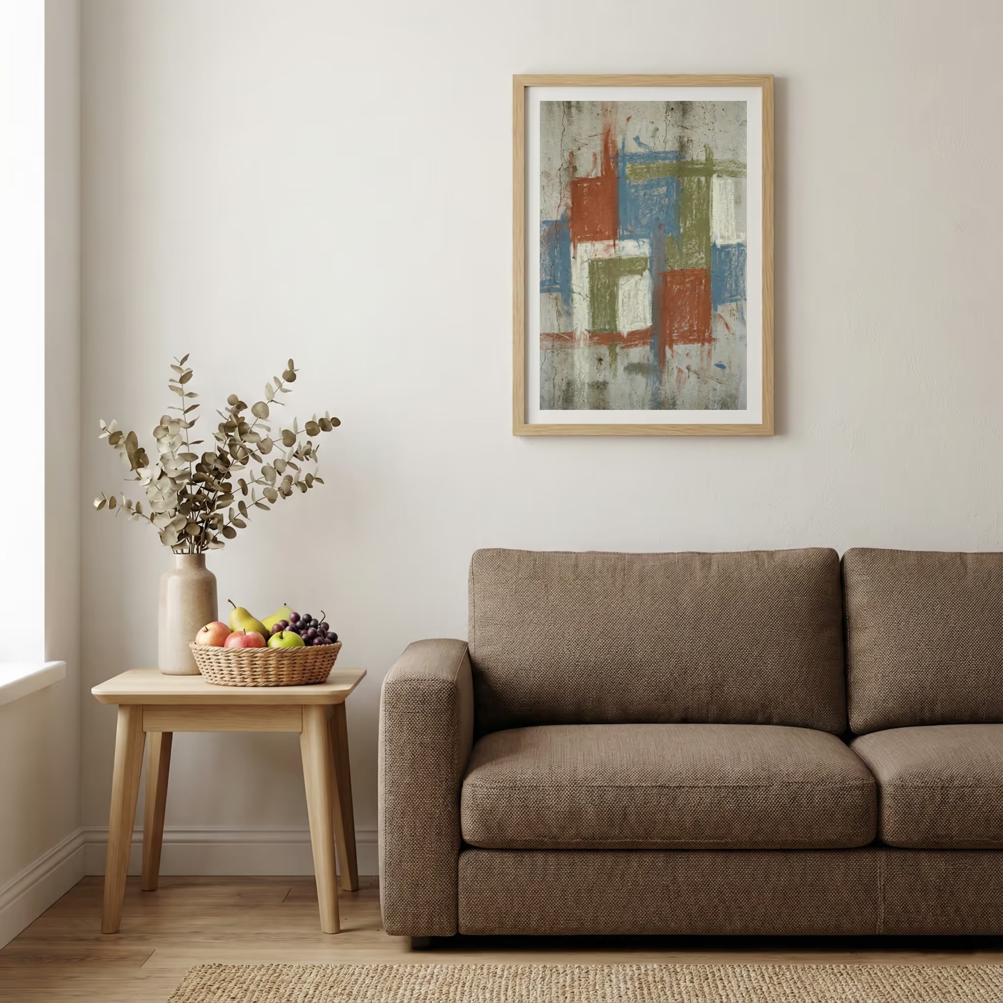 Muted Terracotta Geometric Abstract canvas wall art — alternate b view