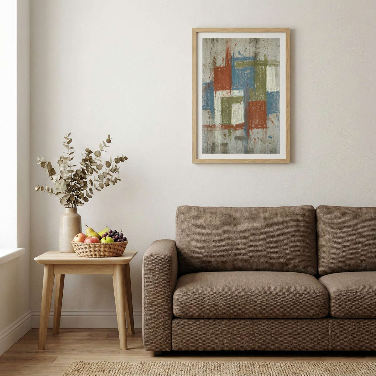 Muted Terracotta Geometric Abstract canvas wall art — alternate b view