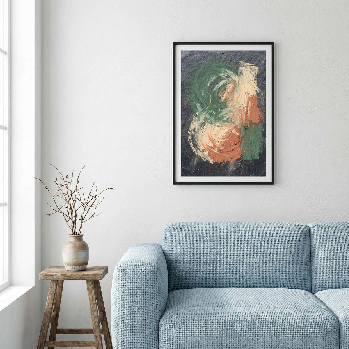 Green Coral Botanical Abstract canvas wall art — alternate a view