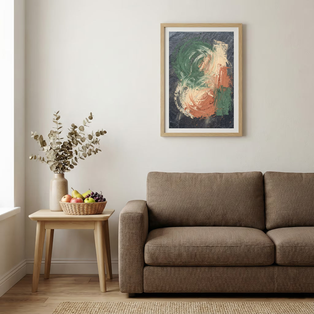 Green Coral Botanical Abstract canvas wall art — alternate b view