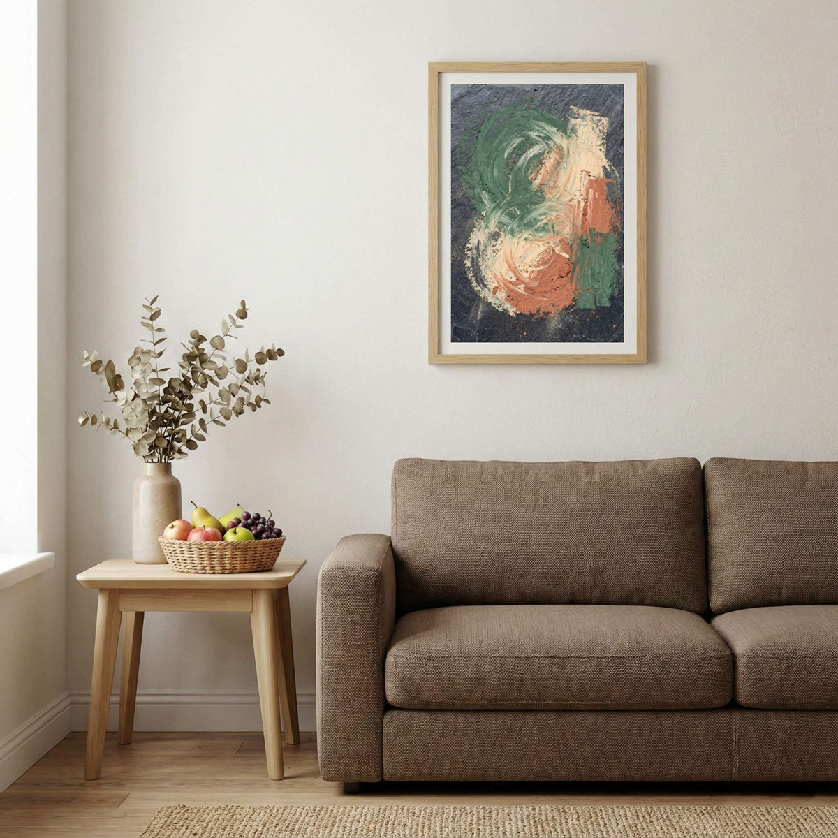 Green Coral Botanical Abstract canvas wall art — alternate b view