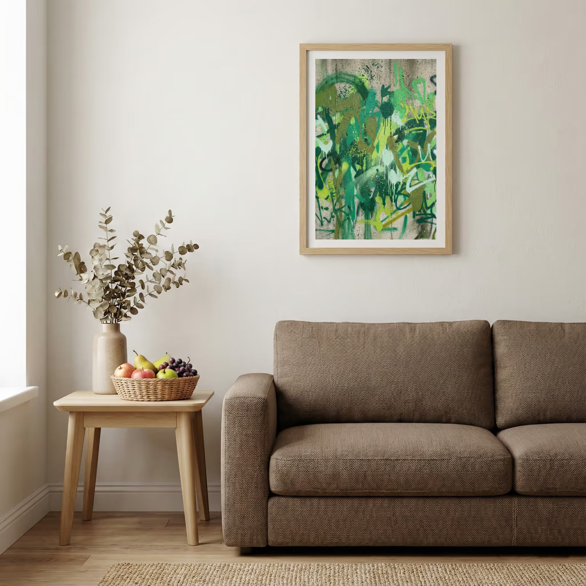 Green Botanical Abstract canvas wall art — alternate b view