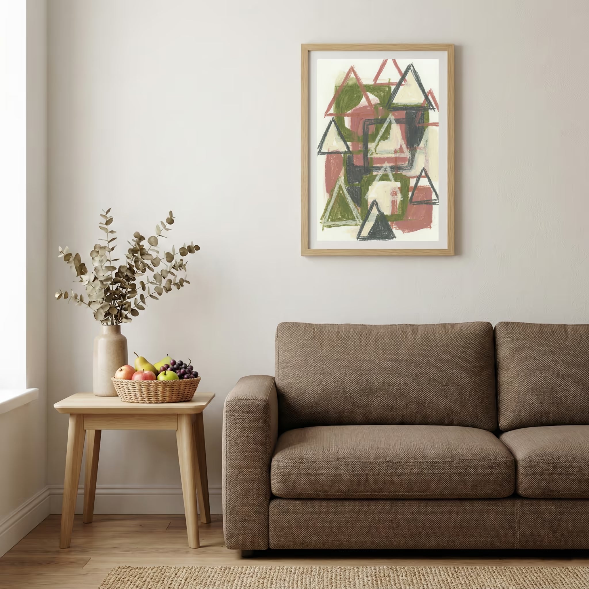 Green Terracotta Triangle Abstract canvas wall art — alternate b view