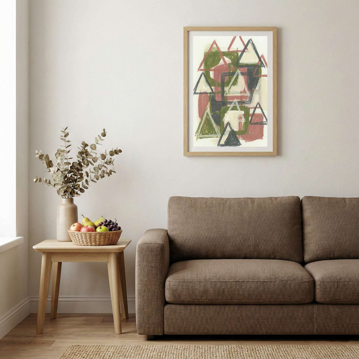 Green Terracotta Triangle Abstract canvas wall art — alternate b view