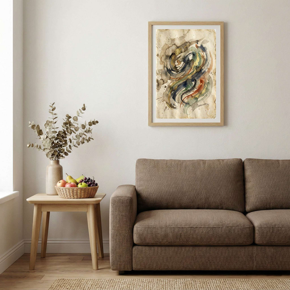 Multicolor Organic Line Abstract canvas wall art — alternate b view