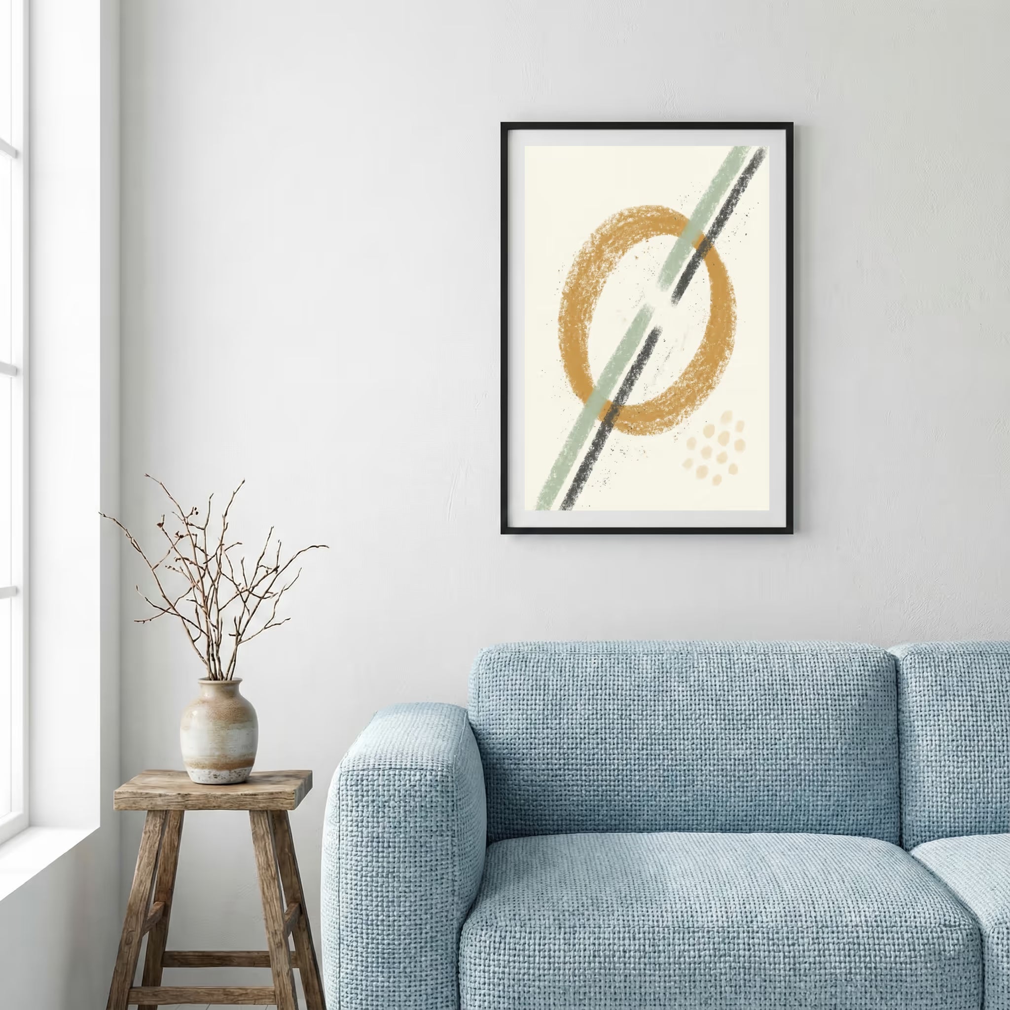 Gold Black Ring Abstract canvas wall art — alternate a view