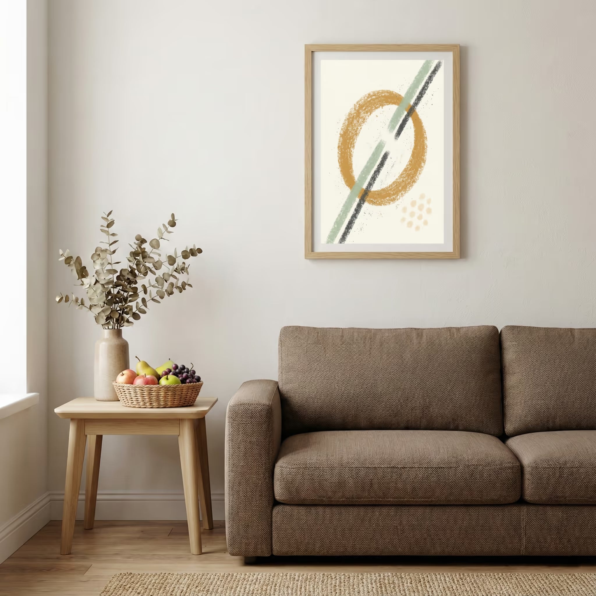 Gold Black Ring Abstract canvas wall art — alternate b view