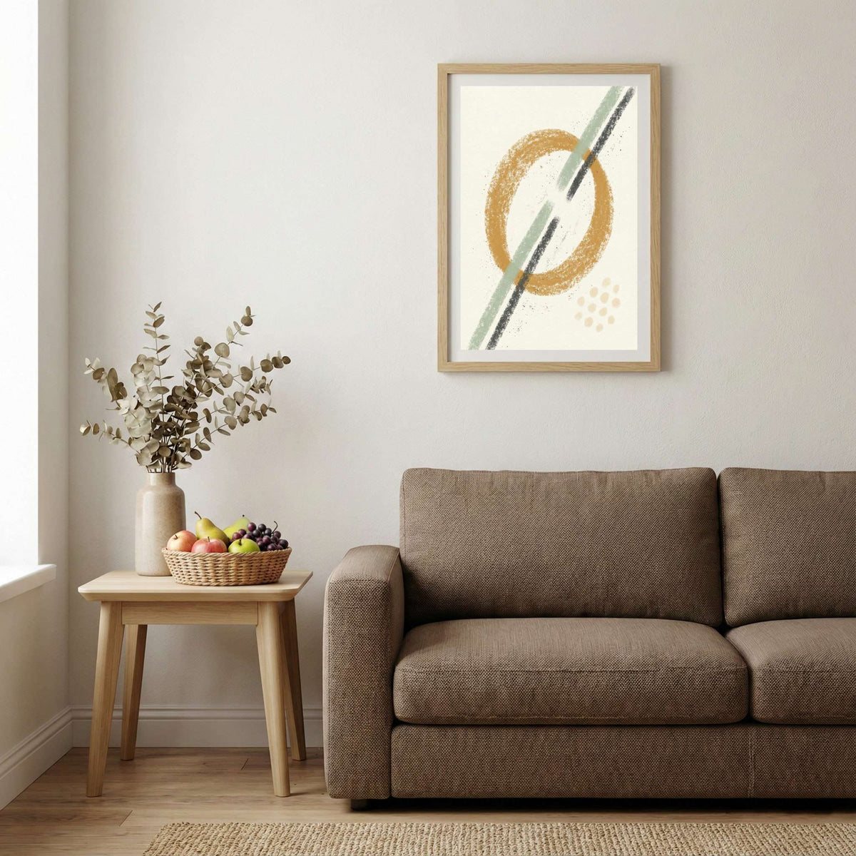 Gold Black Ring Abstract canvas wall art — alternate b view