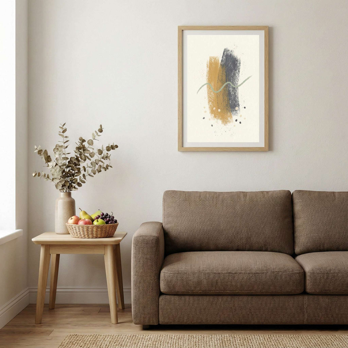 Gold Black Brush Abstract canvas wall art — alternate b view
