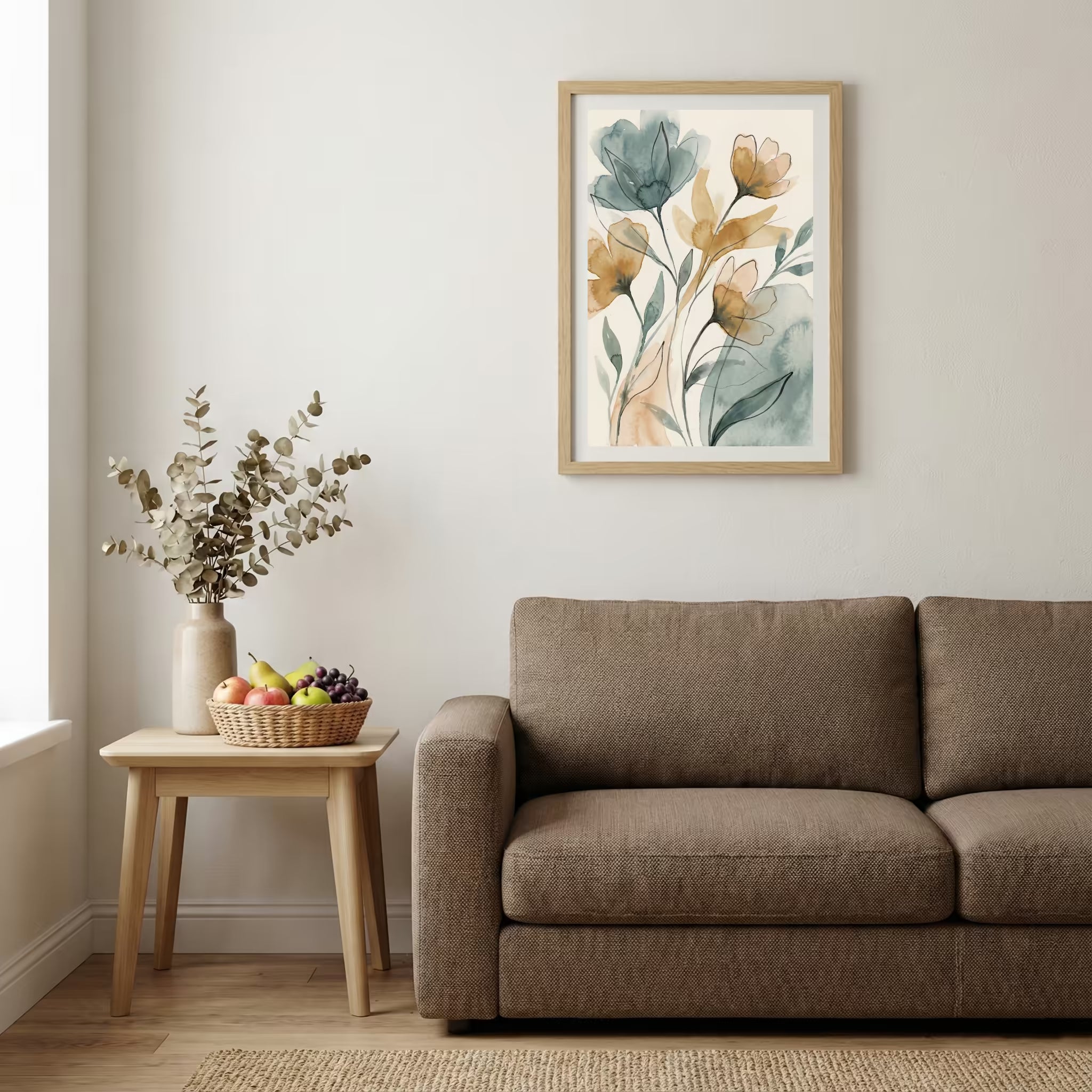 Neutral Botanical Abstract canvas wall art — alternate b view