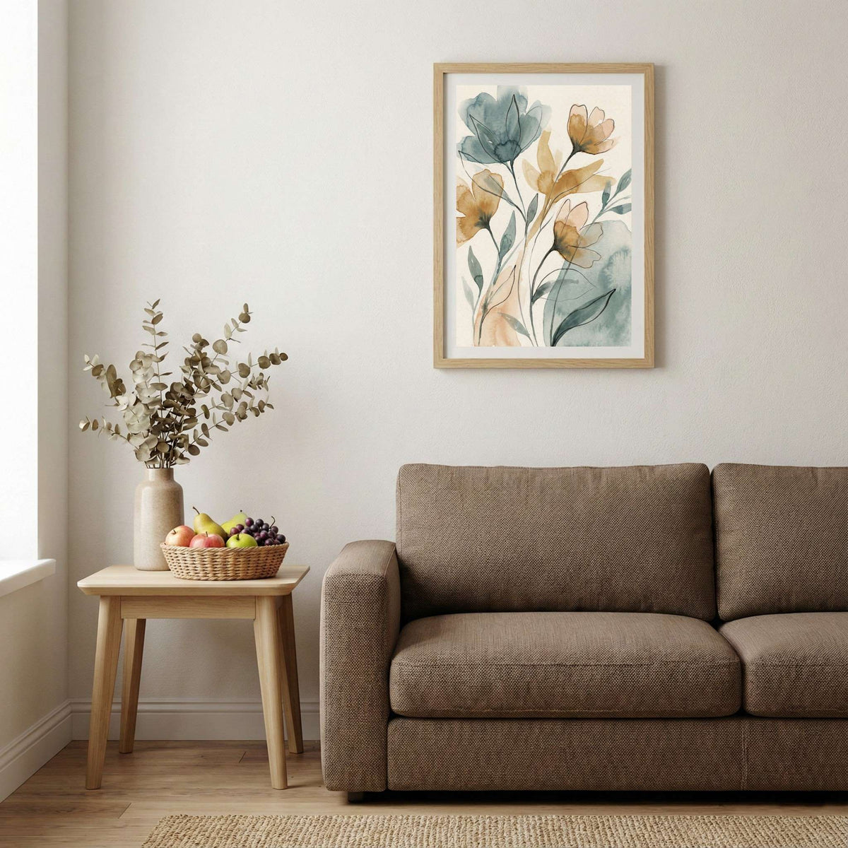 Neutral Botanical Abstract canvas wall art — alternate b view