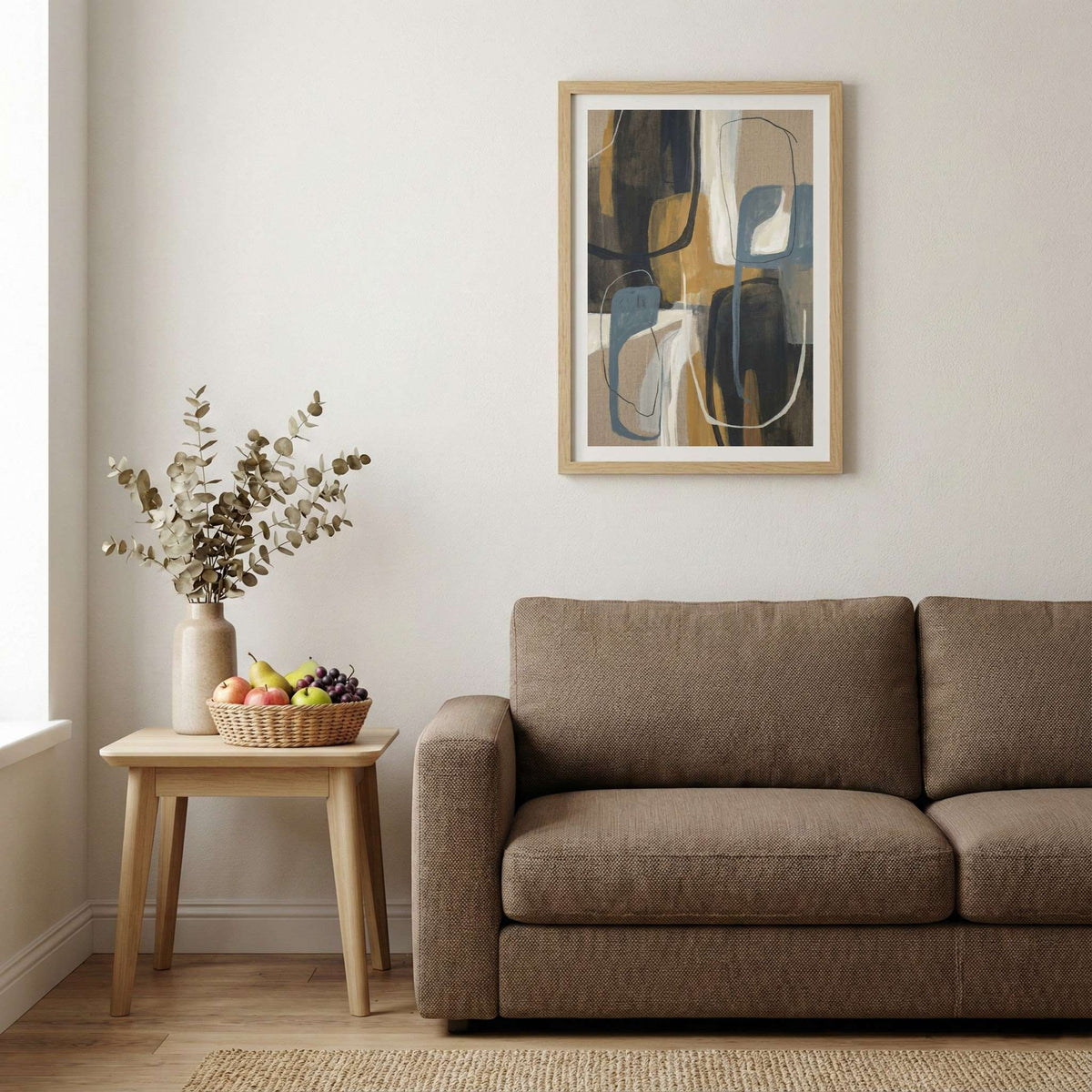 Navy Gold Geometric Abstract canvas wall art — alternate b view