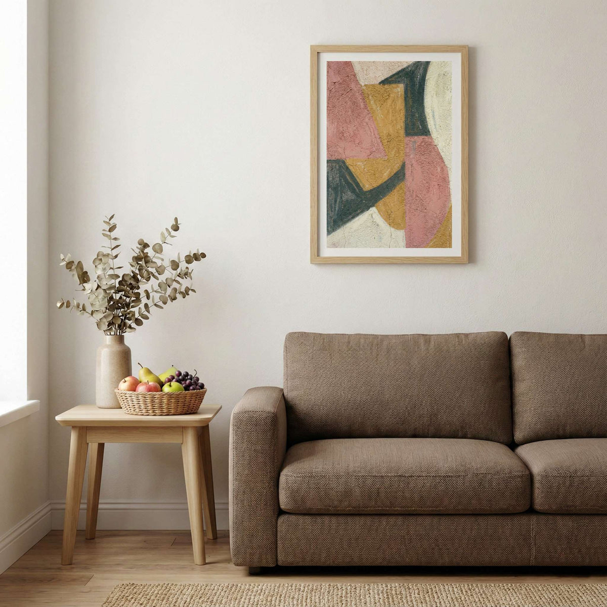 Rust Teal Geometric Abstract canvas wall art — alternate b view