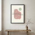 Blush Sage Minimal Abstract canvas wall art in a framed room setting
