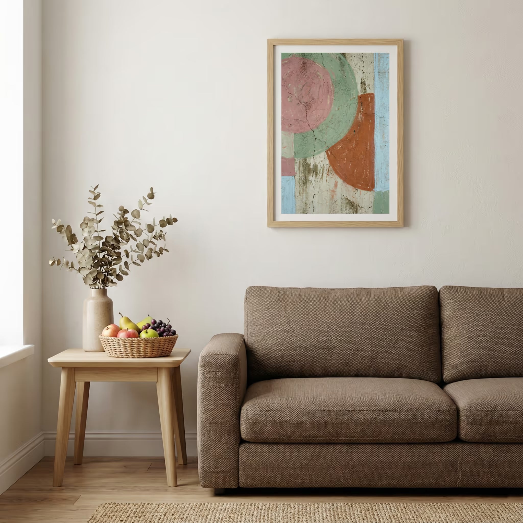 Sage Terracotta Geometric Abstract canvas wall art — alternate b view