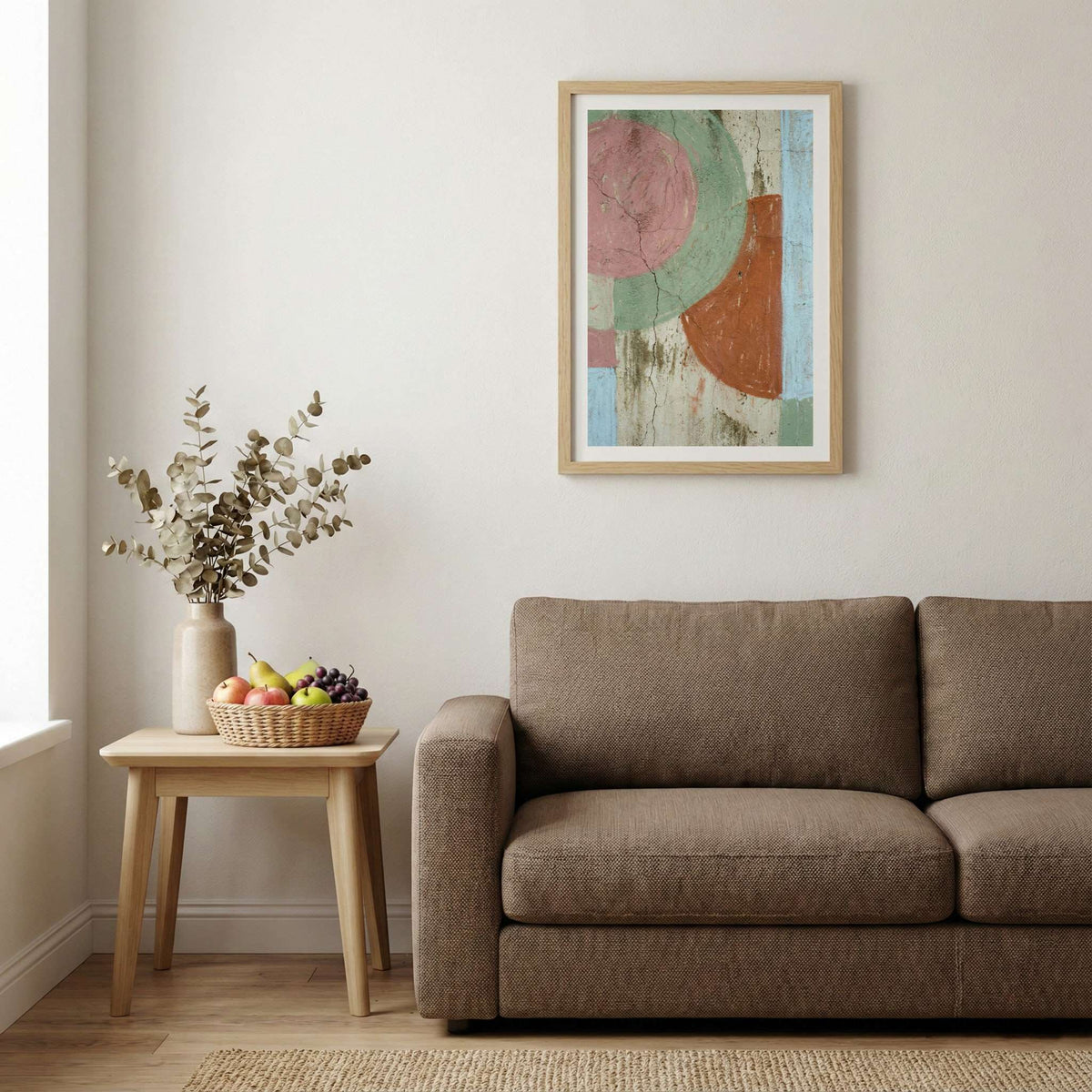 Sage Terracotta Geometric Abstract canvas wall art — alternate b view