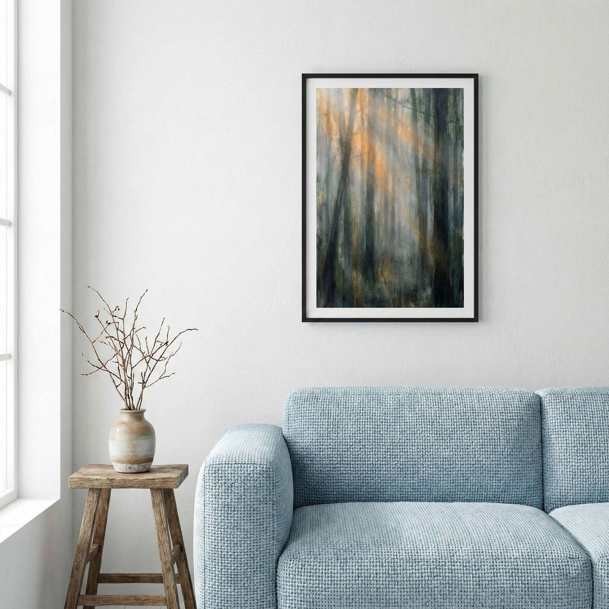 Blue Gray Vertical Texture canvas wall art — alternate a view