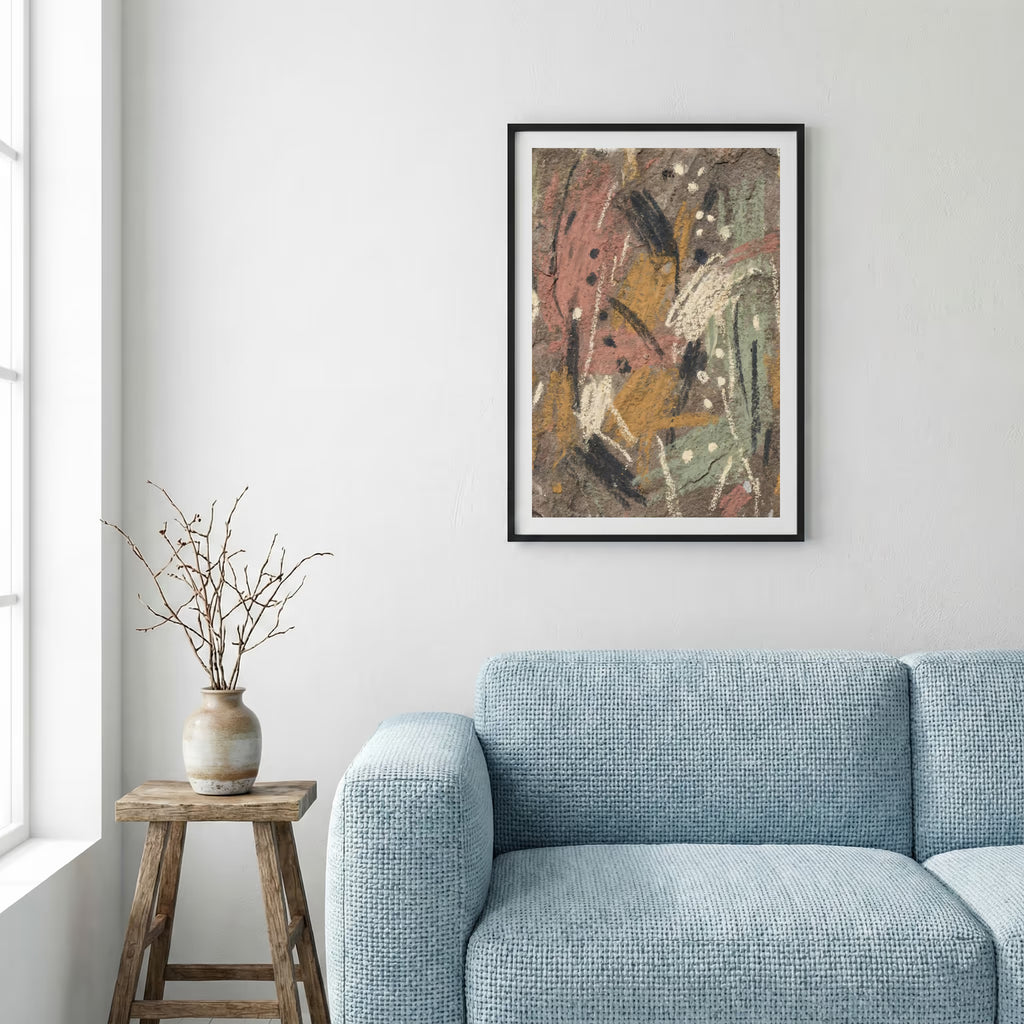 Earth Tone Expressive Abstract canvas wall art — alternate a view