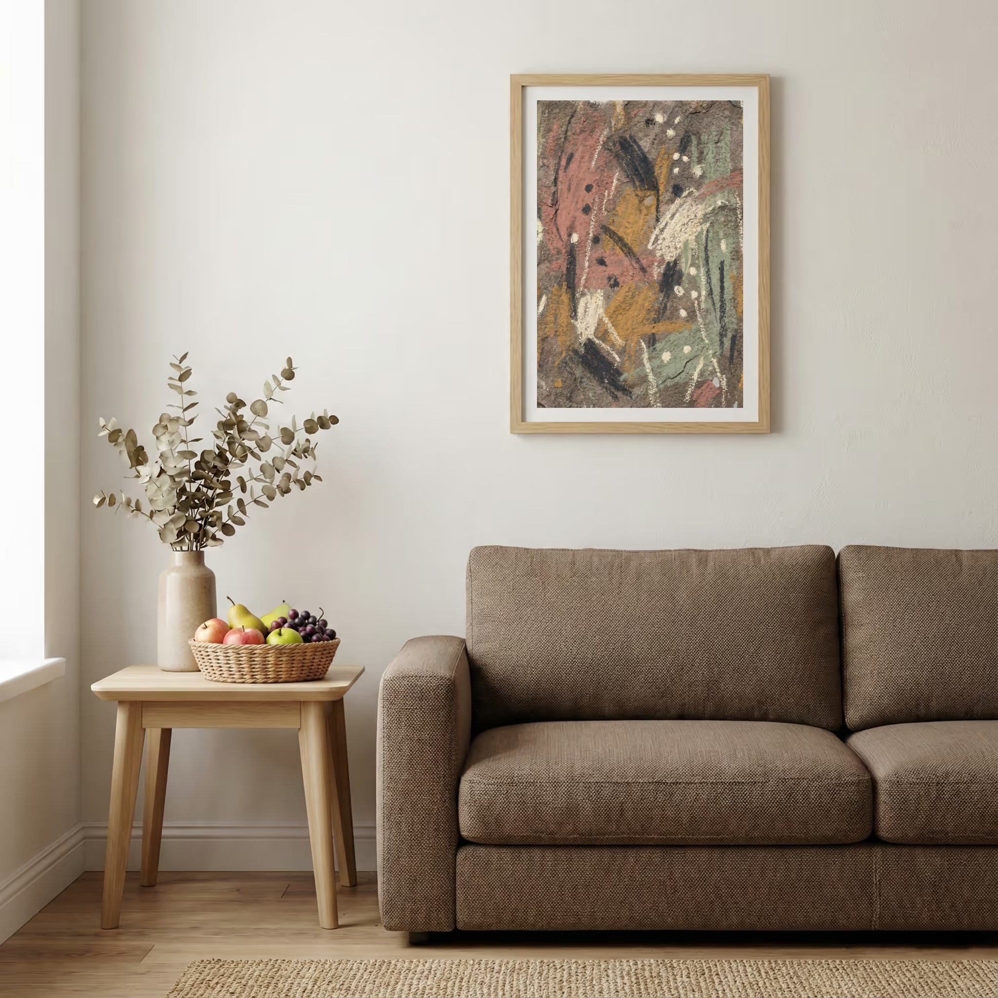 Earth Tone Expressive Abstract canvas wall art — alternate b view