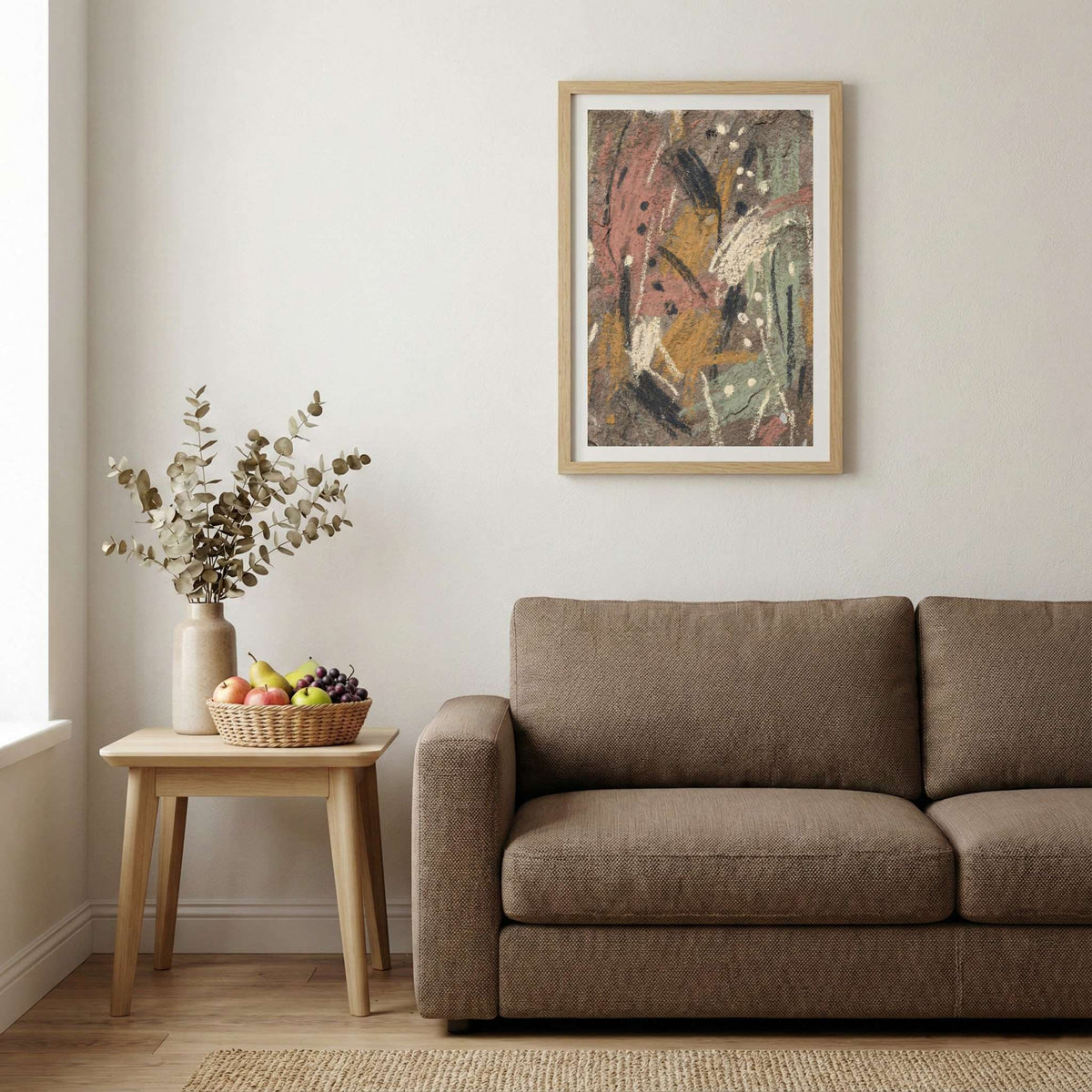 Earth Tone Expressive Abstract canvas wall art — alternate b view