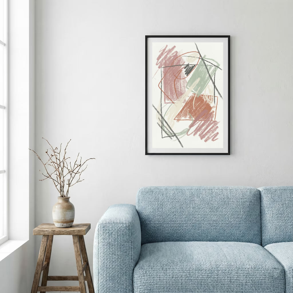 Blush Line Abstract canvas wall art — alternate a view