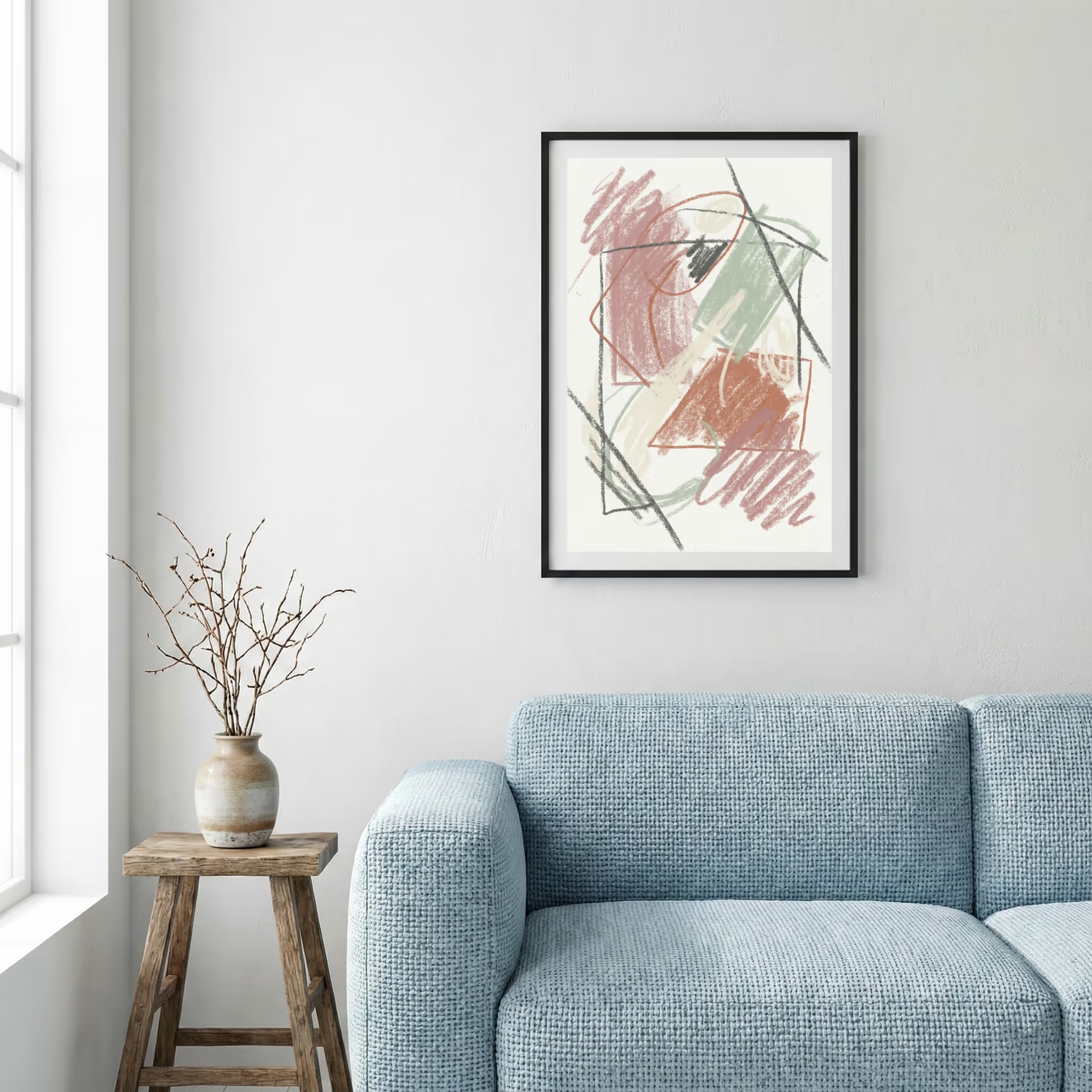 Blush Line Abstract canvas wall art — alternate a view