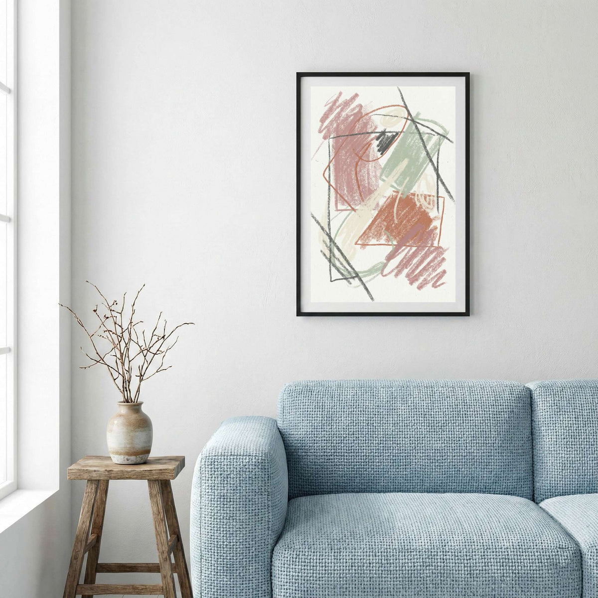 Blush Line Abstract canvas wall art — alternate a view