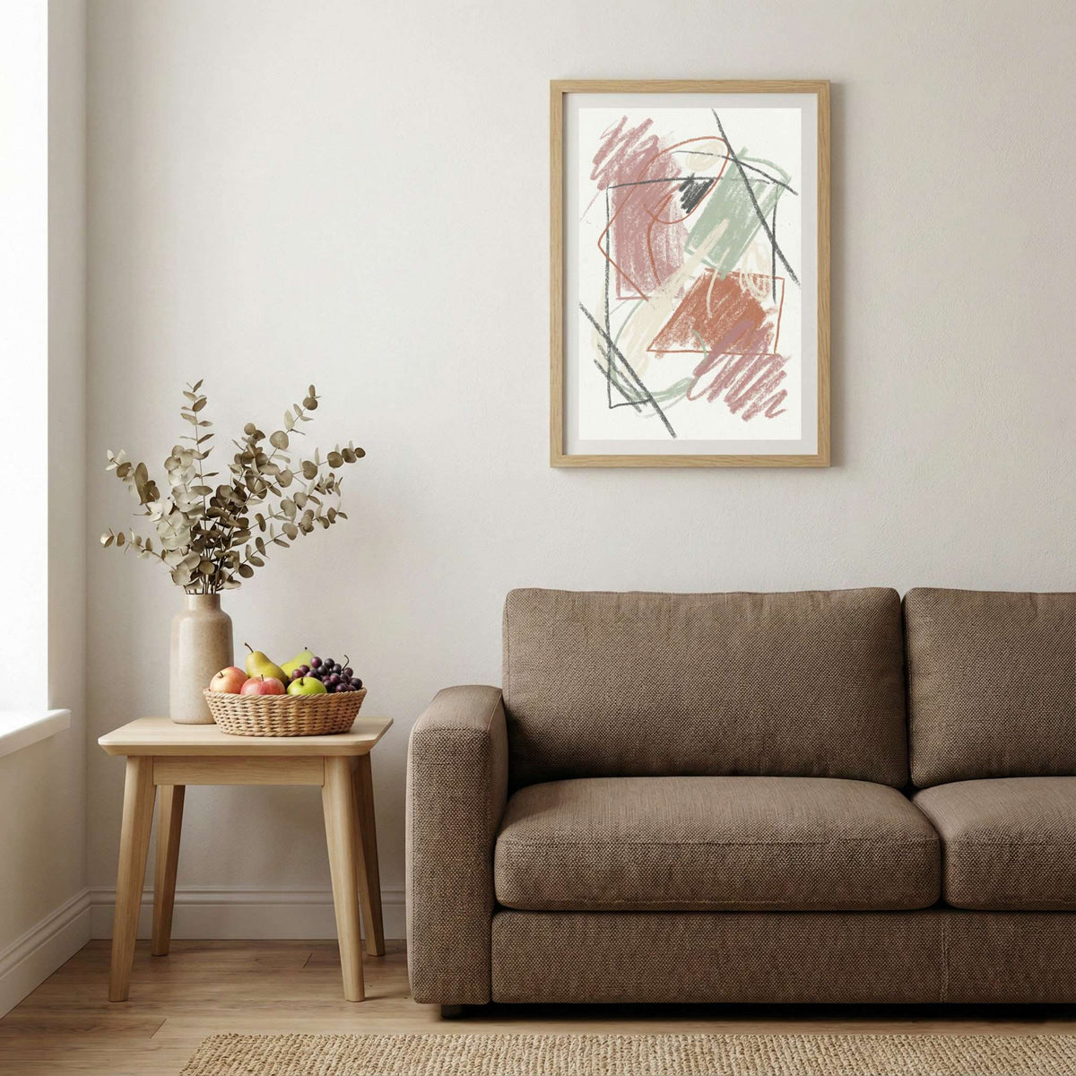 Blush Line Abstract canvas wall art — alternate b view