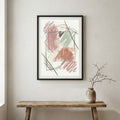 Blush Line Abstract canvas wall art in a framed room setting