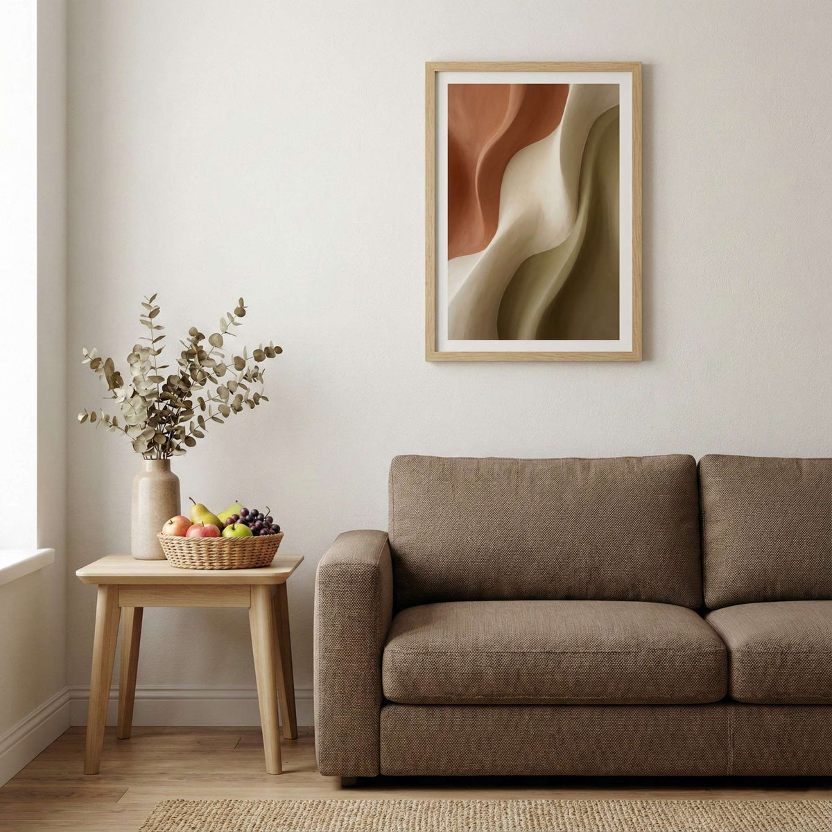 Neutral Brown Flowing Abstract canvas wall art — alternate b view