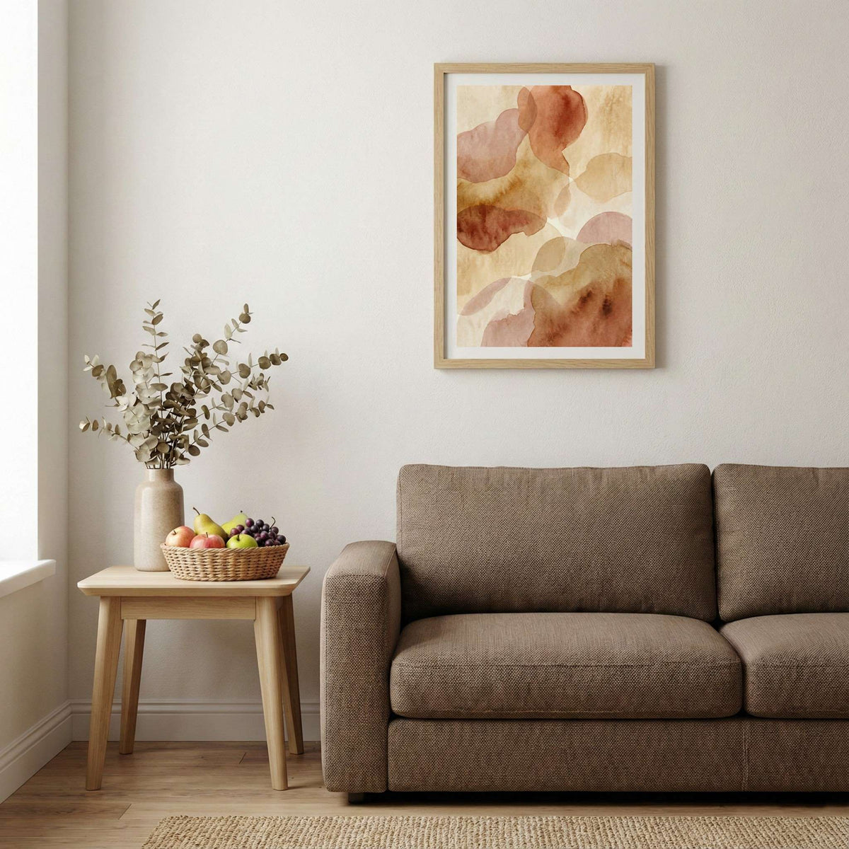 Peach Blush Fluid Abstract canvas wall art — alternate b view