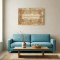 Rabbana amanna dua in Islamic calligraphy on canvas with an illuminated red, blue and gold border